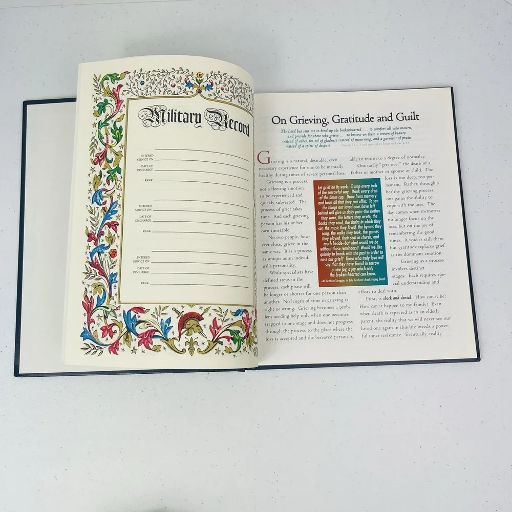 Lift Up Thine Eyes Vintage Memory Funeral Book Inspirational Bible Masterpieces
